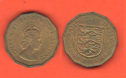 Jersey 1/4 Shilling O 3 Pence 1964 Queen Elizabeth Brass Typological Coin   C 4 - Jersey