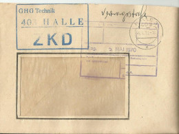 DDR 1970  CV HALLE - Storia Postale