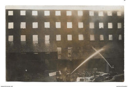 Postcard RPPC UK ? Fire At Warehouse ? Factory ? Unknown Location Firemen Unposted - Feuerwehr