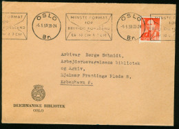 Br Norway, Oslo 1959 Cover > Denmark (Deichmanske Bibliotek) #bel-1017 - Lettres & Documents