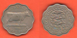 Guernsey 3 Pence 1956 Queen Elizabeth Nickel Typological Coin   C 4 - Guernesey