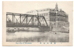 Postcard Japan Yokohama City Office Large Official Building & Steel Bridge Unposted - Yokohama