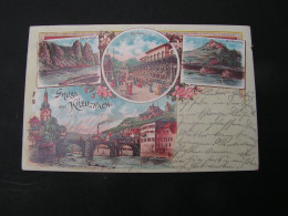 Bad Kreuznach , Schöne Alte Litho Karte  1909 Bahnpost - Bad Kreuznach