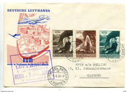 Volo Lufthansa (Vaticano) Roma Amburgo Del 2.4.58 - Airmail