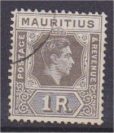 Ile Maurice 1938 Georges VI N° 209 1R Brun Foncé Oblitération Légère - Maurice (...-1967)