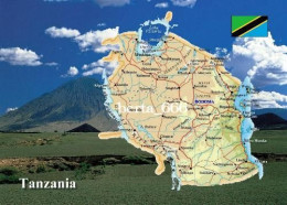 Tanzania Country Map New Postcard * Carte Geographique * Landkarte - Tanzanie