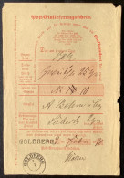 GOLDBERG MIT SELTENEN L1 1870 Mecklenburg-Schwerin Nachverwendeter-Stempel Auf NDP Postschein (Brief - Brieven En Documenten