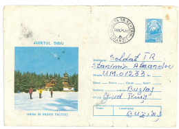 IP 73 B - 01317 SIBIU, Skimen, Romania - Stationery - Used - 1973 - Ski