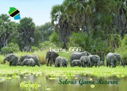 Tanzania Selous Game Reserve UNESCO Elephants New Postcard - Tansania