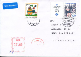 Czech Republic Cover Sent To Lithuania 3-4-2003 With Red Meter Cancel And Stamps - Storia Postale