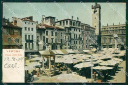 Verona Città Piazza Delle Erbe Mercato Cartolina MX1507 - Verona