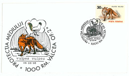 CV 29 - 1 FOX And ROOSTER, Romania - Cover - Used - 1998 - Covers & Documents