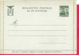 R.S.I. INTERO BIGLIETTO POSTALE MONUMENTI DISTRUTTI C. 25 (INT. 39) - NUOVO - Entiers Postaux