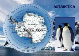 Antarctica Map New Postcard * Carte Geographique * Landkarte - Autres & Non Classés