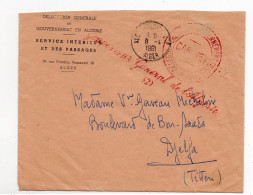 !!! MARQUE DE FRANCHISE GOUVERNEUR GENERAL DE L'ALGERIE SUR LETTRE DU 27/2/1961 POUR DJELFA - Cartas & Documentos