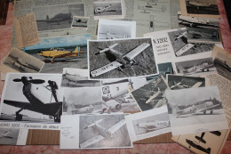 Lot De 38g D'anciennes Coupures De Presse Et Photo Des Aéronefs Français Nord 3201 Et 3202 - Aviazione