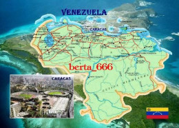 Venezuela Country Map New Postcard * Carte Geographique * Landkarte - Venezuela