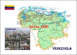 Venezuela Country Map New Postcard * Carte Geographique * Landkarte - Venezuela