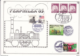 Germany Deutschland Nürnberg Ferphilex Spec Canc Diff Countries 09-08-1985 - Trains