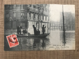 CRUE DE LA SEINE PARIS Clichy Place Des Fetes 28 Janvier 1910 - La Seine Et Ses Bords