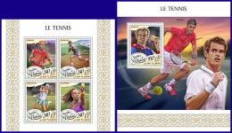 DJIBOUTI 2017 ** Tennis M/S+S/S - OFFICIAL ISSUE - DH1738 - Tennis