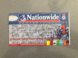 Bolton Wanderers V Preston North End 2000-01 Match Ticket - Tickets D'entrée