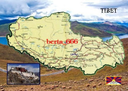 Tibet Territory Map New Postcard * Carte Geographique * Landkarte - Tibet