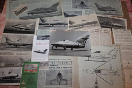 Lot De 79g D'anciennes Coupures De Presse Et Photos Des Aéronefs Français Nord 1402 "Gerfaut" Et Nord 1405 "Gerfaut II" - Aviation