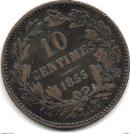*luxembourg 10 Centimes 1855 A  Km 23.2    VF+ - Luxembourg