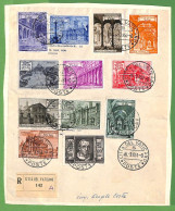 ZA1625 - VATICANO - FRANCOBOLLI Sassone # 122/31  + E11/E12 Su FOGLIO    1951 - Poste Aérienne