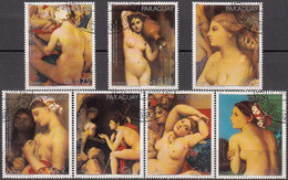 PARAGUAY 1981, ART, PAINTINGS OF NAKED WOMEN, COMPLETE USED SERIES With GOOD QUALITY - Paraguay
