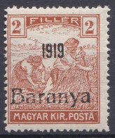 Hongrie Baranya 1919 Mi 18 * Moissonneurs (A16) - Baranya