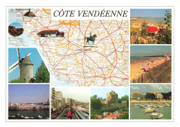 FRANCE - Vue Générale De La Vendée - Carte - Moulin - Bateaux - Plage - Colorisé - Carte Postale - Autres & Non Classés