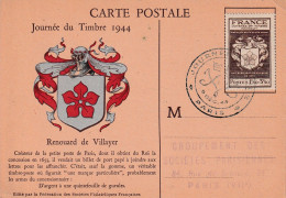 CARTE MAXIMUM - 1944 - Journée Du Timbre - PARIS - 1940-1949