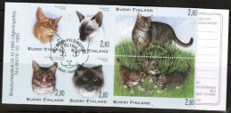 1995 Finland, Cats Booklet FD Stamped. - Carnets