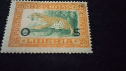 LİBERYA--1910-22  25 C      DAMGALI   0FFİCİAL - Liberia