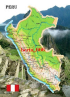 Peru Country Map New Postcard * Carte Geographique * Landkarte - Peru