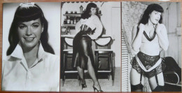 BETTIE PAGE LOT DE 3 CARTES EN PORTRAIT EN CIUR ET EN SOUS VETEMENTS - Pin-Ups