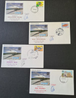 Concorde,  Tour Du Monde 7 Enveloppes + Carte. Du 20/02/1988. - Concorde