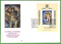 ZA1637 - VATICANO - Storia Postale - Busta   FDC Michelangelo FOGLIETTO 1994 Cappella Sistina - FDC