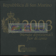 2003 - FDC DIVISIONALE + 5 EURO - 9 VALORi - Saint-Marin