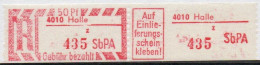 DDR Einschreibemarke Halle SbPA Postfrisch, EM2F-4010sb(2) Zh - Etiquetas De Certificado