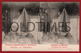 PORTUGAL - ARCHIVO PANORAMICO E ARTISTICO - CALDAS DA RAINHA - INTERIOR DO CHALET BORDALO PINHEIRO 1910 STEREOSCOPIC PC - Lisboa