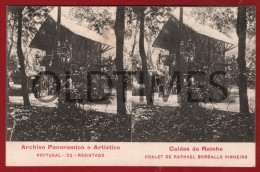 PORTUGAL - ARCHIVO PANORAMICO E ARTISTICO - CALDAS DA RAINHA - CHALET RAFAEL BORDALO PINHEIRO - 1910 STEREOSCOPIC PC - Lisboa