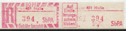 DDR Einschreibemarke Halle SbPA Postfrisch, EM2C-401y(4) Zh - R-Zettel