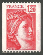 349 France Yv 1981B Sabine De Gandon 1f 20 Rouge Red Roulette Coil MNH ** Neuf SC (1981B-1b) - 1977-1981 Sabine Van Gandon