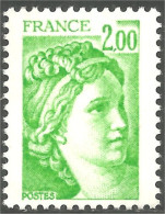 349 France Yv 1977 Sabine De Gandon 2f Vert Jaune Yellow Green MNH ** Neuf SC (1977-1d) - Sonstige & Ohne Zuordnung