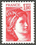 349 France Yv 1972 Sabine De Gandon 1f Rouge Red MNH ** Neuf SC (1972-1b) - 1977-1981 Sabine De Gandon