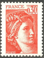 349 France Yv 1968 Sabine De Gandon 30c Orange MNH ** Neuf SC (1968-1b) - 1977-1981 Sabine Of Gandon