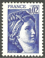 349 France Yv 1963 Sabine De Gandon 2c Bleu Blue MNH ** Neuf SC (1963-1b) - 1977-1981 Sabina Di Gandon